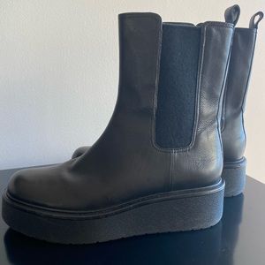 Vince Boots Brinton Black Leather Booties NWOT